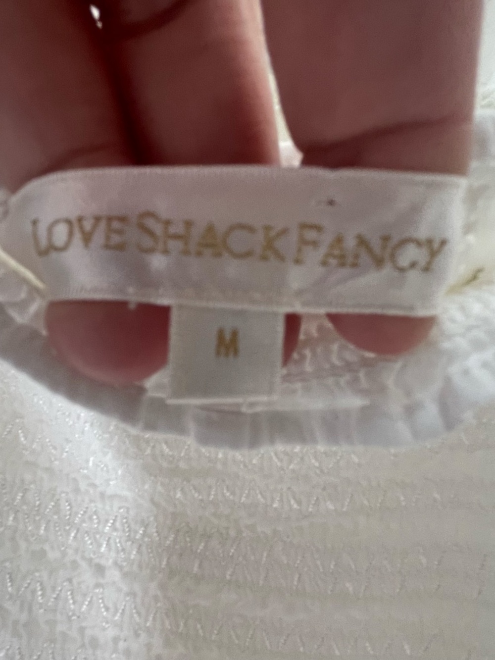 LOVESHACKFANCY Tiered Maxi Dress Laced Size M White Cottagecore Prairie Cotton - Picture 12 of 15